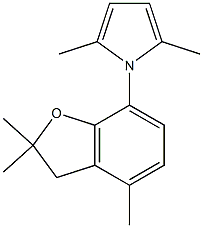 2,5-dimethyl-1-(2,2,4-trimethyl-2,3-dihydro-1-benzofuran-7-yl)-1H-pyrrole Struktur