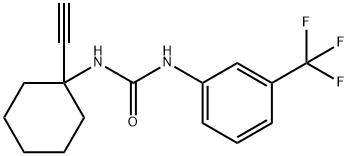 1-(1-ethynylcyclohexyl)-3-[3-(trifluoromethyl)phenyl]urea Struktur