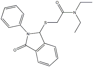 N,N-diethyl-2-[(3-oxo-2-phenyl-2,3-dihydro-1H-isoindol-1-yl)sulfanyl]acetamide Struktur