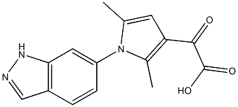 2-[1-(1H-indazol-6-yl)-2,5-dimethyl-1H-pyrrol-3-yl]-2-oxoacetic acid Struktur