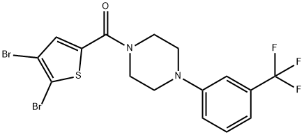 1-(4,5-dibromothiophene-2-carbonyl)-4-[3-(trifluoromethyl)phenyl]piperazine Struktur