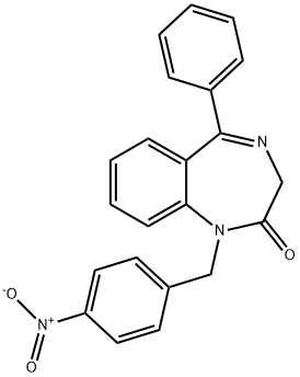 1-[(4-nitrophenyl)methyl]-5-phenyl-2,3-dihydro-1H-1,4-benzodiazepin-2-one Struktur