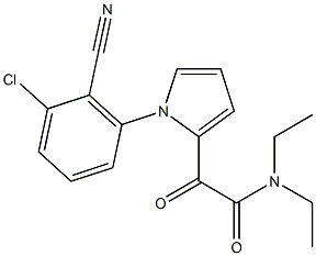 2-[1-(3-chloro-2-cyanophenyl)-1H-pyrrol-2-yl]-N,N-diethyl-2-oxoacetamide Struktur