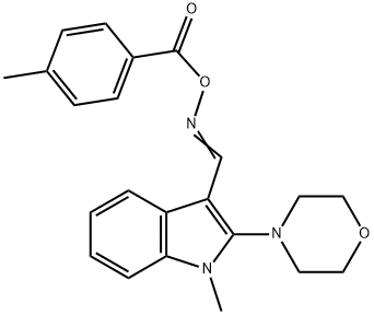 (E)-{[1-methyl-2-(morpholin-4-yl)-1H-indol-3-yl]methylidene}amino 4-methylbenzoate Struktur