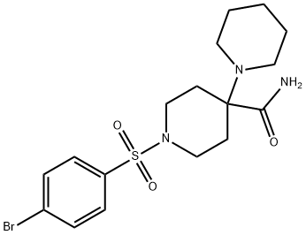 1'-(4-bromobenzenesulfonyl)-[1,4'-bipiperidine]-4'-carboxamide Struktur