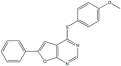 methyl 4-[(6-phenylfuro[2,3-d]pyrimidin-4-yl)sulfanyl]phenyl ether Struktur