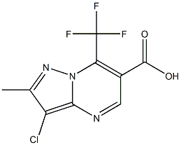 3-chloro-2-methyl-7-(trifluoromethyl)pyrazolo[1,5-a]pyrimidine-6-carboxylic acid Struktur