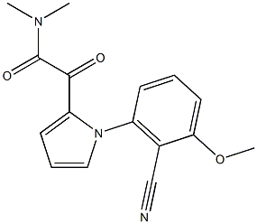 2-[1-(2-cyano-3-methoxyphenyl)-1H-pyrrol-2-yl]-N,N-dimethyl-2-oxoacetamide Struktur