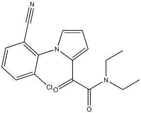 2-[1-(2-chloro-6-cyanophenyl)-1H-pyrrol-2-yl]-N,N-diethyl-2-oxoacetamide Struktur