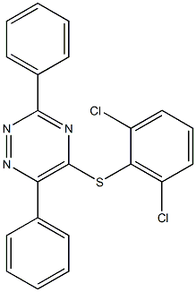 5-[(2,6-dichlorophenyl)sulfanyl]-3,6-diphenyl-1,2,4-triazine Struktur