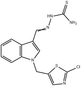 [(E)-({1-[(2-chloro-1,3-thiazol-5-yl)methyl]-1H-indol-3-yl}methylidene)amino]thiourea Struktur