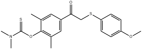 1-(4-{2-[(4-methoxyphenyl)sulfanyl]acetyl}-2,6-dimethylphenoxy)-N,N-dimethylmethanethioamide Struktur