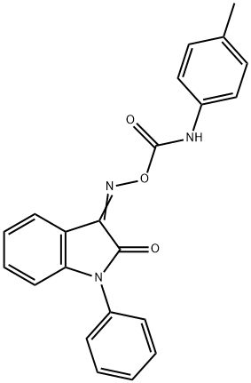 [(3Z)-2-oxo-1-phenyl-2,3-dihydro-1H-indol-3-ylidene]amino N-(4-methylphenyl)carbamate Struktur