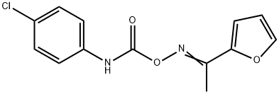 (Z)-[1-(furan-2-yl)ethylidene]amino N-(4-chlorophenyl)carbamate Struktur