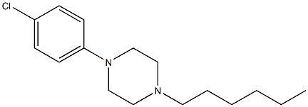 1-(4-chlorophenyl)-4-hexylpiperazine Struktur