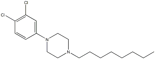 1-(3,4-dichlorophenyl)-4-octylpiperazine Struktur