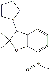 1-(2,2,4-trimethyl-7-nitro-2,3-dihydro-1-benzofuran-3-yl)pyrrolidine Struktur