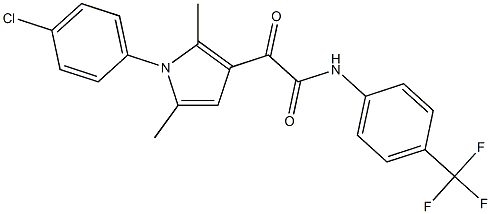 2-[1-(4-chlorophenyl)-2,5-dimethyl-1H-pyrrol-3-yl]-2-oxo-N-[4-(trifluoromethyl)phenyl]acetamide Struktur