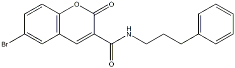 6-bromo-2-oxo-N-(3-phenylpropyl)-2H-chromene-3-carboxamide Struktur