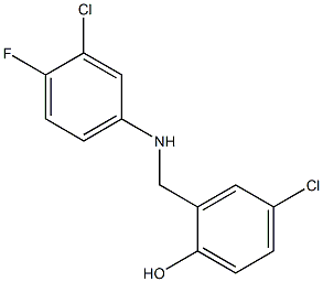 4-chloro-2-{[(3-chloro-4-fluorophenyl)amino]methyl}phenol Struktur