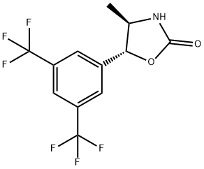 (4r,5r)-5-[3,5-bis(trifluoromethyl)phenyl]-4-methyl-1,3-oxazolidin-2-one Struktur