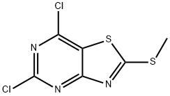 5,7-Dichloro-2-(methylthio)thiazolo[4,5-d]pyrimidine Struktur