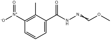 (E)-(methyl N-[(E)-2-methyl-3-nitrobenzoyl]carbohydrazonate) Struktur