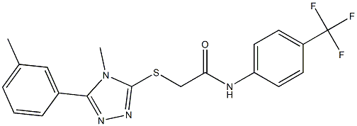 2-{[4-methyl-5-(3-methylphenyl)-4H-1,2,4-triazol-3-yl]sulfanyl}-N-[4-(trifluoromethyl)phenyl]acetamide Struktur