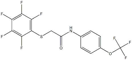 2-[(2,3,4,5,6-pentafluorophenyl)sulfanyl]-N-[4-(trifluoromethoxy)phenyl]acetamide Struktur