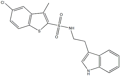 5-chloro-N-[2-(1H-indol-3-yl)ethyl]-3-methyl-1-benzothiophene-2-sulfonamide Struktur