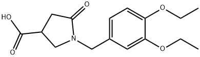 1-[(3,4-diethoxyphenyl)methyl]-5-oxopyrrolidine-3-carboxylic acid Struktur