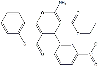 ethyl 2-amino-4-(3-nitrophenyl)-5-oxo-4H,5H-thiochromeno[4,3-b]pyran-3-carboxylate Struktur