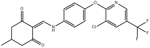 2-(((4-(3-Chloro-5-(trifluoromethyl)(2-pyridyloxy))phenyl)amino)methylene)-5-methylcyclohexane-1,3-dione Struktur