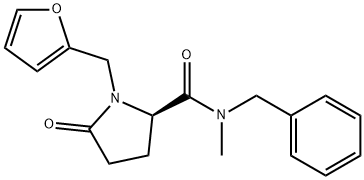 (2R)-N-benzyl-1-[(furan-2-yl)methyl]-N-methyl-5-oxopyrrolidine-2-carboxamide Struktur