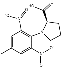 (2R)-1-(4-methyl-2,6-dinitrophenyl)pyrrolidine-2-carboxylic acid Struktur