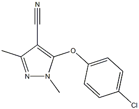 5-(4-chlorophenoxy)-1,3-dimethyl-1H-pyrazole-4-carbonitrile Struktur