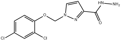 1-[(2,4-dichlorophenoxy)methyl]-1H-pyrazole-3-carbohydrazide Struktur