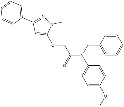 N-benzyl-N-(4-methoxyphenyl)-2-[(1-methyl-3-phenyl-1H-pyrazol-5-yl)oxy]acetamide Struktur