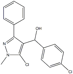 (5-chloro-1-methyl-3-phenyl-1H-pyrazol-4-yl)(4-chlorophenyl)methanol Struktur