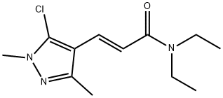 (2E)-3-(5-chloro-1,3-dimethyl-1H-pyrazol-4-yl)-N,N-diethylprop-2-enamide Struktur