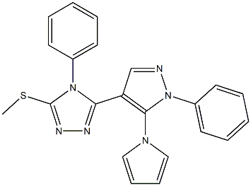 3-(methylsulfanyl)-4-phenyl-5-[1-phenyl-5-(1H-pyrrol-1-yl)-1H-pyrazol-4-yl]-4H-1,2,4-triazole Struktur