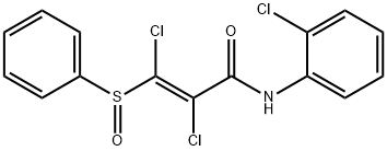 (2E)-3-(benzenesulfinyl)-2,3-dichloro-N-(2-chlorophenyl)prop-2-enamide Struktur