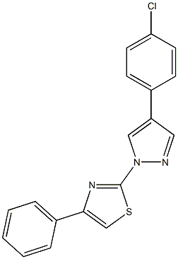 2-[4-(4-chlorophenyl)-1H-pyrazol-1-yl]-4-phenyl-1,3-thiazole Struktur