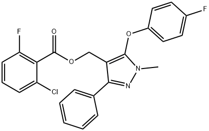 [5-(4-fluorophenoxy)-1-methyl-3-phenyl-1H-pyrazol-4-yl]methyl 2-chloro-6-fluorobenzoate Struktur