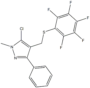 (5-chloro-1-methyl-3-phenyl-1H-pyrazol-4-yl)methyl 2,3,4,5,6-pentafluorophenyl sulfide Struktur