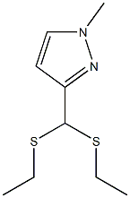 ethyl (ethylsulfanyl)(1-methyl-1H-pyrazol-3-yl)methyl sulfide Struktur