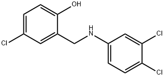 4-chloro-2-{[(3,4-dichlorophenyl)amino]methyl}phenol Struktur