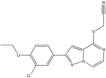 {[2-(3-chloro-4-ethoxyphenyl)pyrazolo[1,5-a]pyrazin-4-yl]thio}acetonitrile Struktur