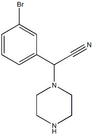 2-(3-bromophenyl)-2-(piperazin-1-yl)acetonitrile Struktur