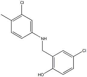 4-chloro-2-{[(3-chloro-4-methylphenyl)amino]methyl}phenol Struktur